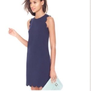 JCrew Scalloped Navy Dress